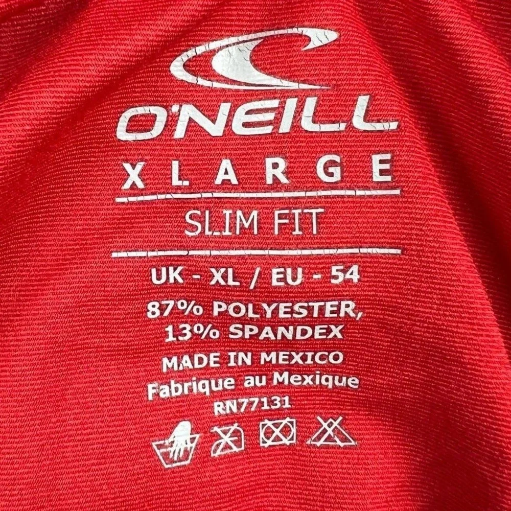 O'Neill Men's XL Slim Fit Short Sleeve Rash Guard Red Swim Surf‎ Shirt RN77131